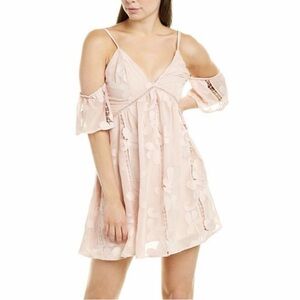 NWOT Lovers + Friends Wishful  Lace Overlay Mini Dress, Size M, Color Blush